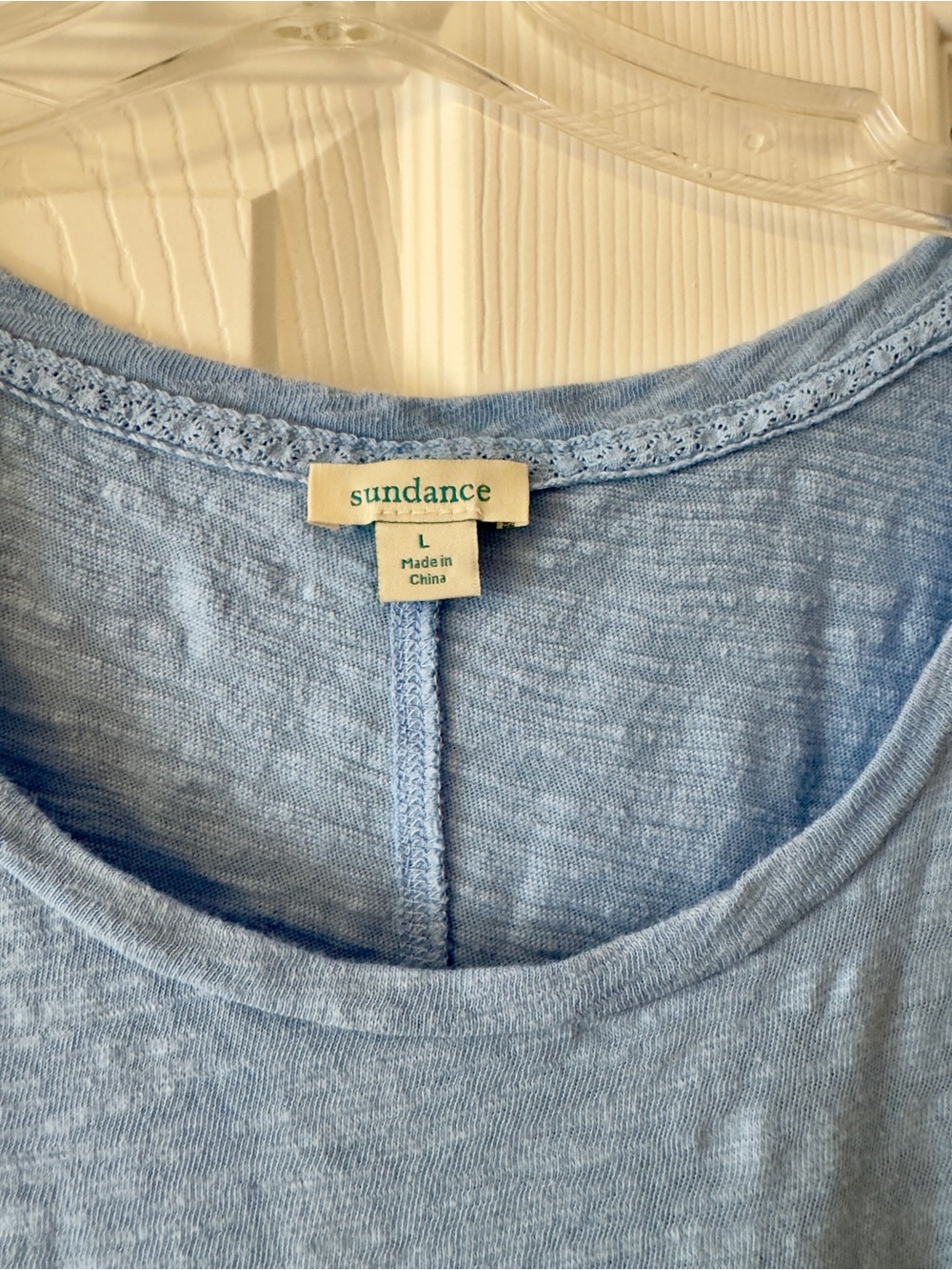 Sundance Light Blue Scoop Neck Short Sleeve Tee - Picture 2 of 6